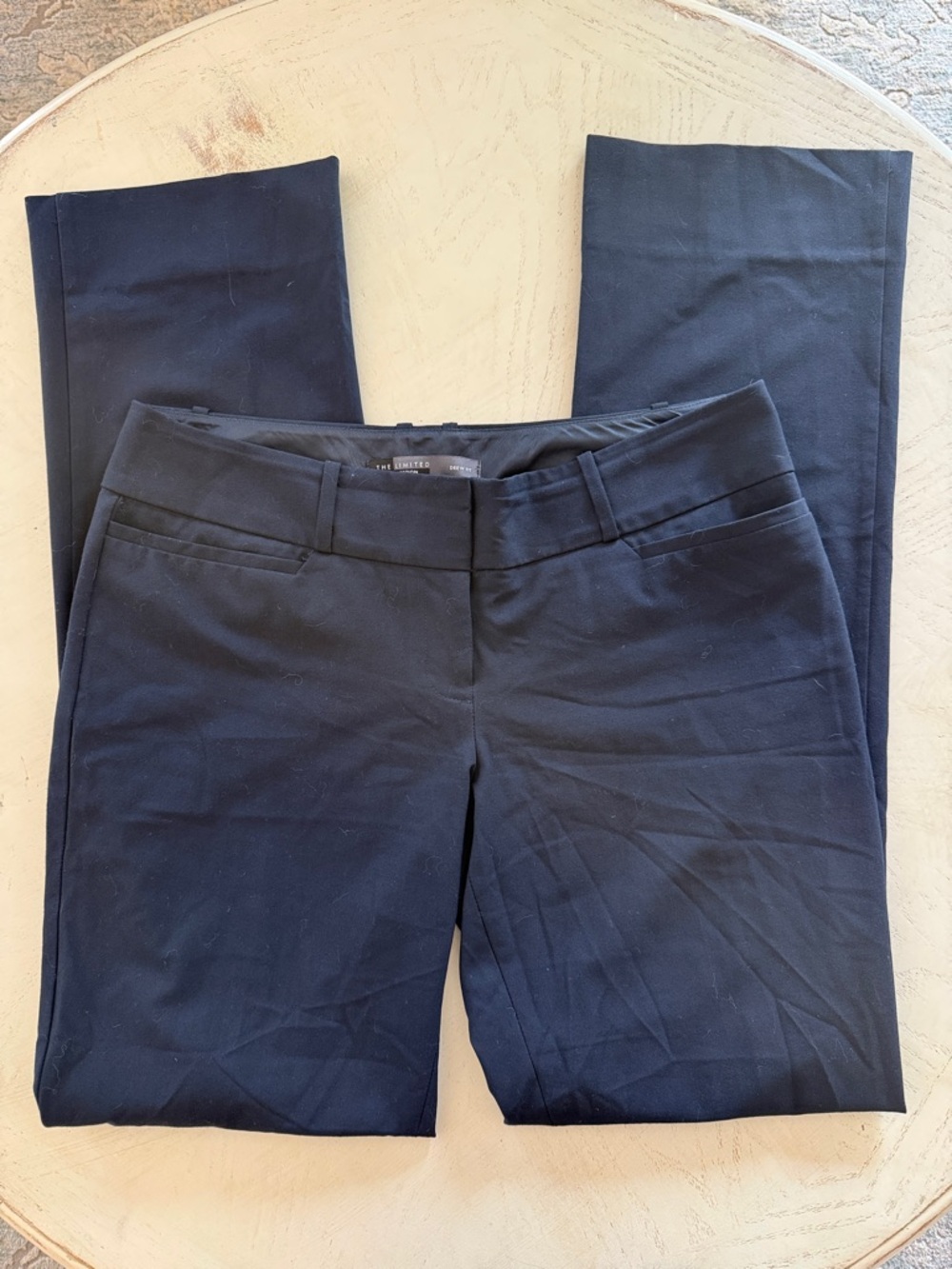 The Limited Drew Fit Navy Slim Straight Trousers Dress Pants size 6L 3/$40
